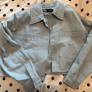 ZARA STUDDED CROPPED OVERSHIRT